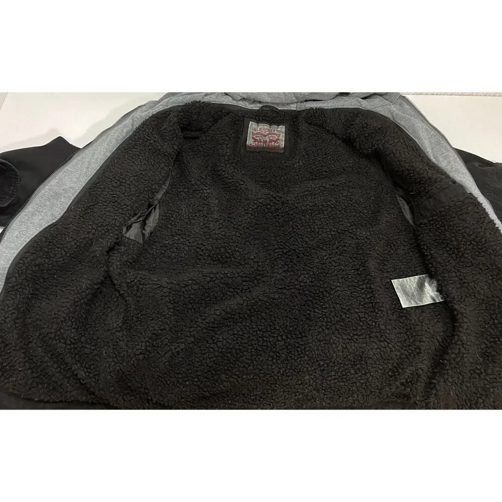 Levi Strauss Washed Cotton Hooded Military Jacket. Size S.